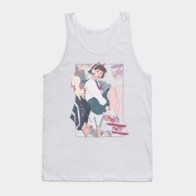 Cat on the bag Tank Top by stompy